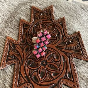 925 Sterling Silver Elegant Pink Dahlia Handmade Gemstone Ring